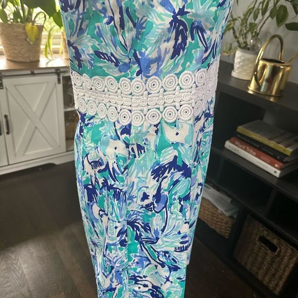 Lilly Pulitzer Ashlyn Shift Dress Tropical Turquoise Elephant Appeal - Picture 5 of 9